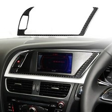 Carbon Fiber Outer GPS Navigator Panel Trim Cover For Audi A4 B8 A5 2009-2016