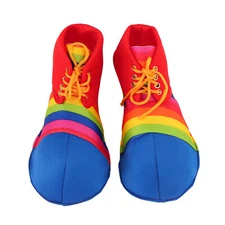 Clown Striped Shoes Christmas Curly Wig Rainbow Cosplay Costume Funny Red Nose