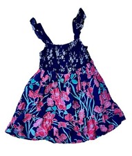 Lucky Brand Dress Children Girl Size 5 Floral Sleeveless Blue Pink Green