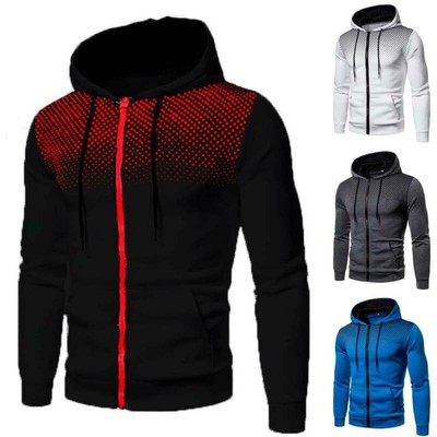 Mens Fur Lined Full Zip Hoodie Jumper 