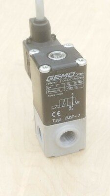 GEMÜ Type 322-1 Solenoid Controlled Air Valve w/ 24VDC Coil - Tested  