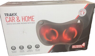 TRAKK Shiatsu Car & Home Back and Shoulder Neck Heated Full Body Massager Pillow