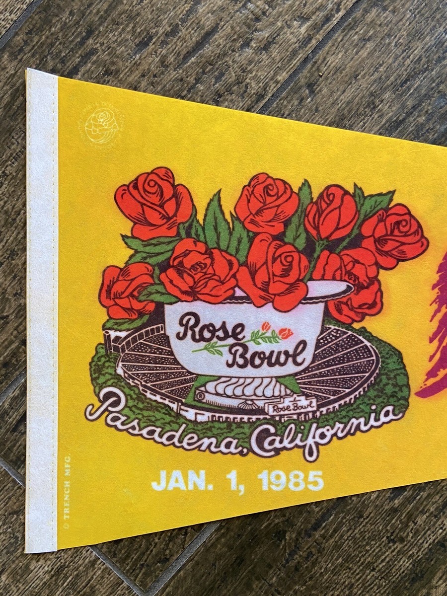 1985 USC Trojans Football Rose Bowl Pasadena Pennant *INK