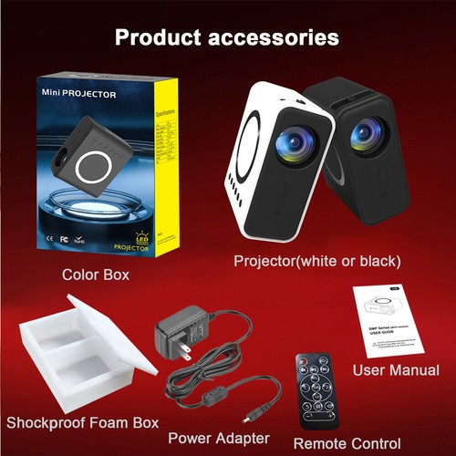 YT300 1080p Mini projecteur LED HD home cinéma portable home cinéma projecteur - Foto 18 di 24