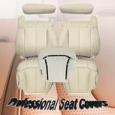 Both Side Bottom & Top Tan Leather Seat Cover With Foam For 00-02 Chevy Suburban