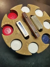 Vintage Poker Chips And Classic American Airlines Cards 52 Plus Two Jokers. 