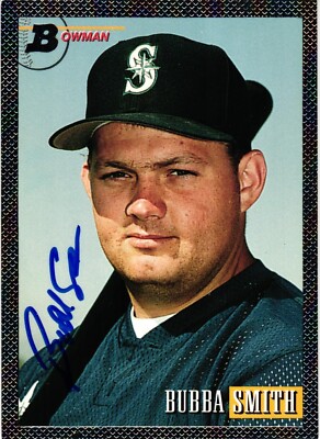 Bubba Smith #346 Signed 1993 Bowman MLB Baseball Card Mariners AUTO | eBay