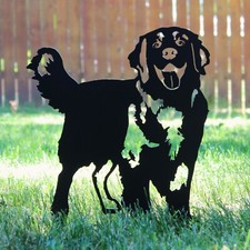 Hovawart Black Metal Dog Silhouette