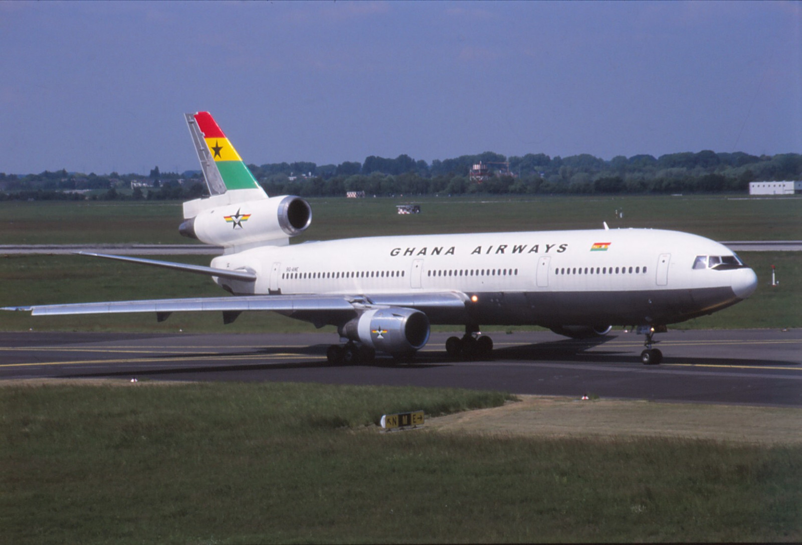 Dia 9G-ANE McDonnell Douglas DC-10-30 Ghana Airways avión 35 mm sin usar O58-6-3