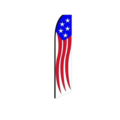 Patriotic Stars 2 BlueRed Swooper Flutter Feather Flag | 3ft W x 11.5ft Tall
