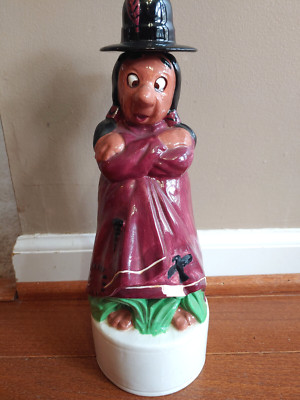Vintage Albertas Ceramic Decanter Indian Native American Novelty 12''