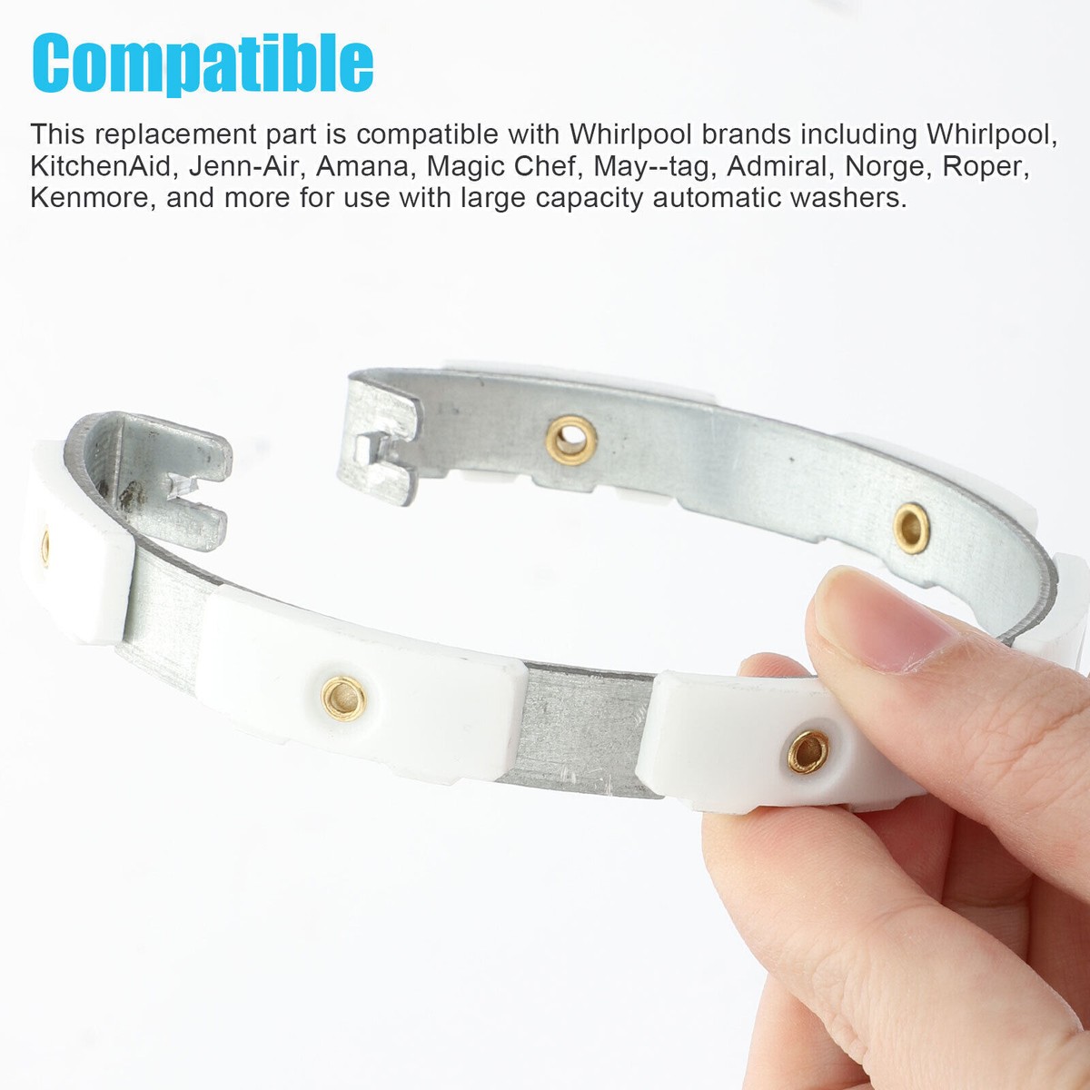 Fascia Frizione 3951993 2 Fascie Frizione Per Lavatrice Whirlpool - Ricambi W10817888, Compatibili Con Molti Modelli Confezione 2 Pezzi Frizione - Foto 3