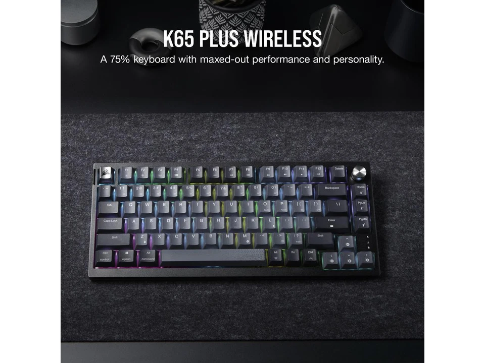 CORSAIR K65 PLUS WIRELESS 75% RGB Mechanical Gaming Keyboard - Pre-Lubricated CO - Image 3 of 4