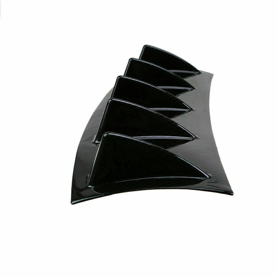 Rear Lower Carbon Fiber Shark Fin Diffuser Spoiler Car Rear Bumper Lip - Image 3 of 4