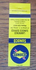 LAWRENCE SUNOCO GAS STATION MATCHBOOK COVER: LINDSAY, ONTARIO MATCHCOVER -B23