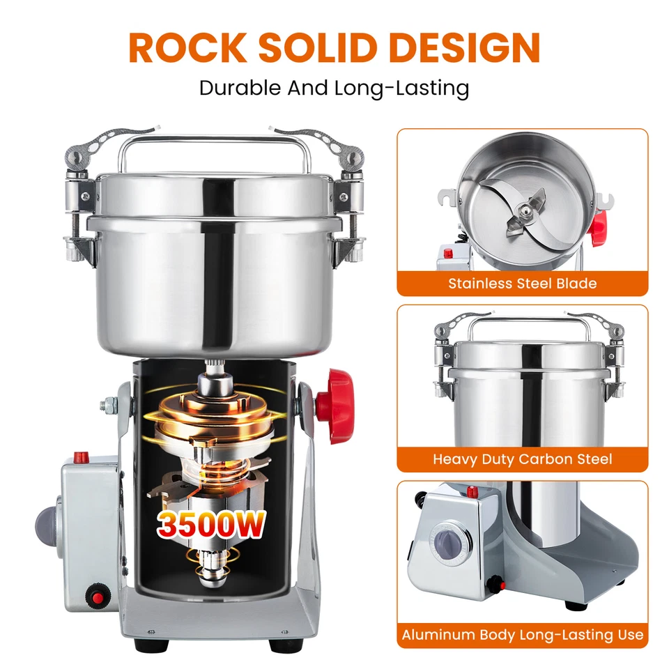 3500W Elektrische Getreidemühle 800g Gewürzmühle f. Gewürze Und Kräuter Getreide - Bild 2 von 4