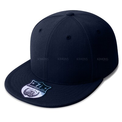 Premium Solid Fitted Baseball Cap Hat Trucker Blank Plain Flat Bill 9 Sizes 2026