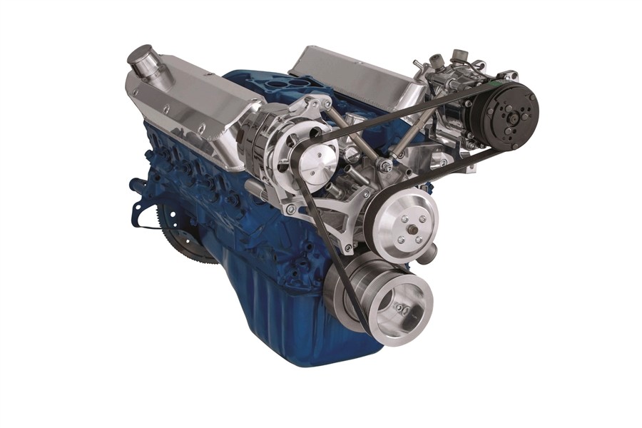 FORD WINDSOR 302 5.0L SERPENTINE PULLEY AND BRACKET KIT AC AND