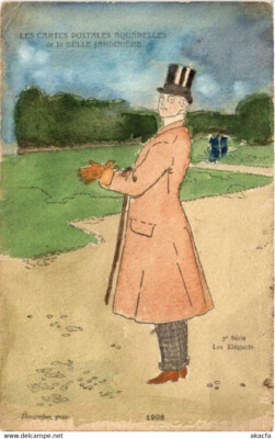 CPA PARIS 1. Ansichtskarten Elegante Aquarelle der schönen Gärtnerei (607335)