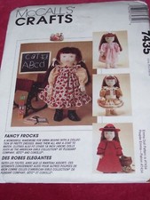 McCALL'S 7435 - CUTE 4 STYLE 18" DOLL DRESS FANCY FROCKS PATTERN FF