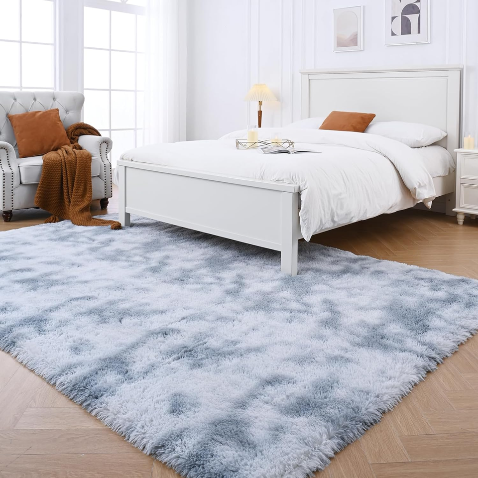 Fluffy Rug 5X7 Bedroom Rugs Shag Rug for Bedroom Area Rug 5X7 Grey