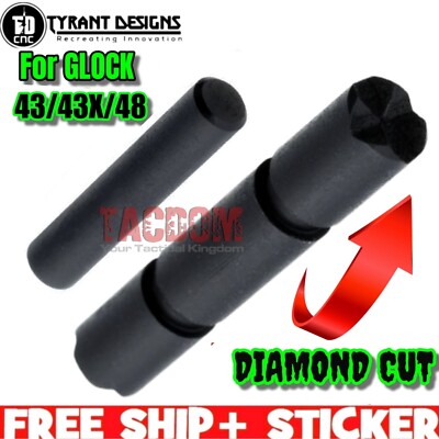 Tyrant Designs CNC Stainless Steel BLACK Pins Kit fr GL0CK 43 43x 48 Diamond Cut