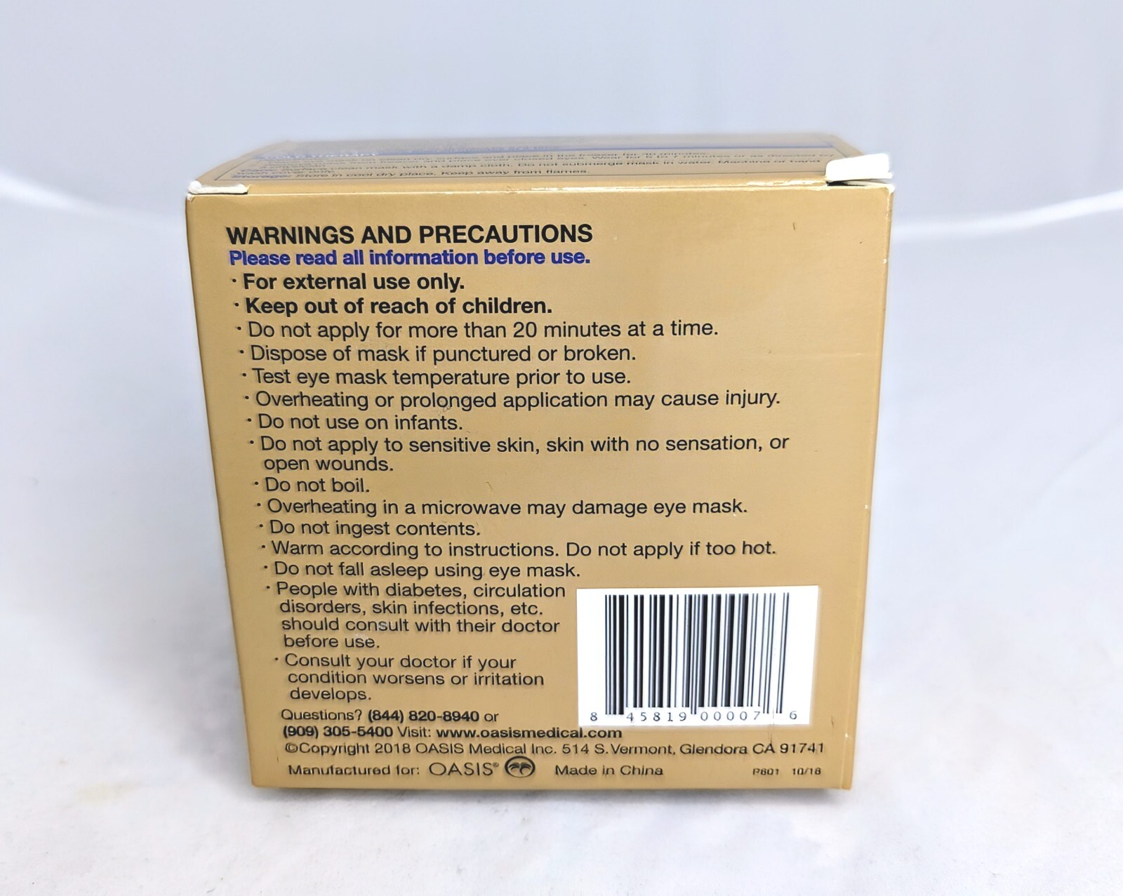 OASIS Rest & Relief Hot & Cold Therapy Eye Mask New In Box eBay