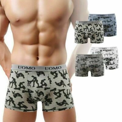 4er Pack Boxershorts Baumwolle Herren Retro Shorts Unterwäsche Unterhosen M-3XL