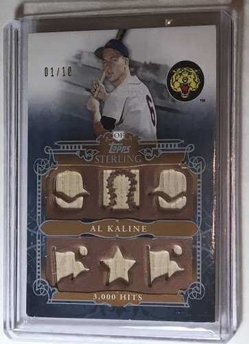 2010 Topps Sterling Stats 6 Piece GU Memorabilia 1/10 Al Kaline Relic Card Tiger - Picture 1 of 2