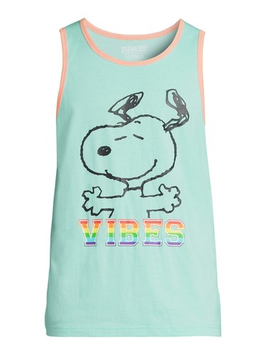 Snoopy Men's Pride Graphic Tank Top Caribbean Aqua Large
