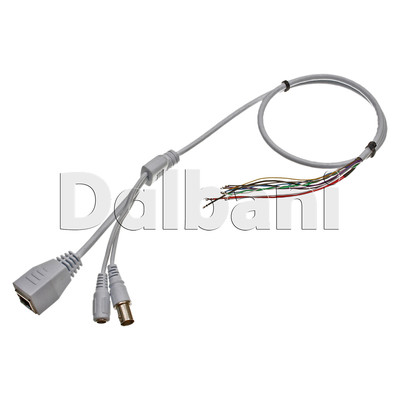 BNC Video DC Power RJ45 Ethernet Cable for Security Camera 2ft White
