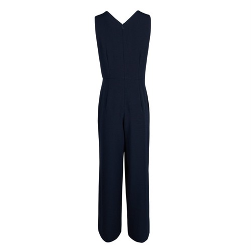 Donna Ricco Damen ärmellos Reißverschluss hinten einfarbiger Krepp Overall blau Größe 2 - Bild 2 von 6