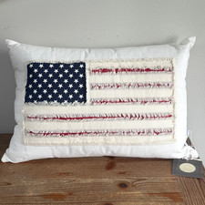 American Flag Patriotic Decorative Throw Pillow 4th of July Americana NWT