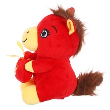  Lunar New Year Horse Plushie: 2026 Chinese Zodiac Red Mascot Horse Year Stuffed