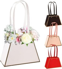 4 Pcs Flower Gift Bags for Bouquets Portable Flower Arrangement Boxes Handles