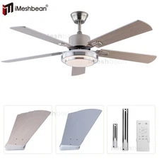 52" 5 Blades Indoor Control Remote Ceiling Fan with LED Light w/ Remote Control 
