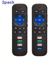 2 Pack Replacement Remote FIT For ROKU TV TCL/Sanyo/Element/Haier/RCA/LG/Philips