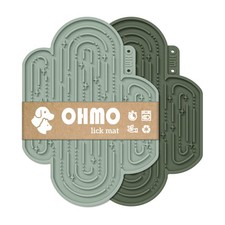 OHMO-Cactus Lick Mat for Dogs and Cats 2 Pack Medium, Light Green Camo Green