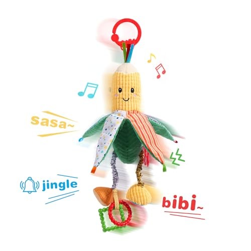 Baby Rattles Hanging Toys for Car Seat Crib Stroller Gym, Montessori Corn - Picture 2 of 7