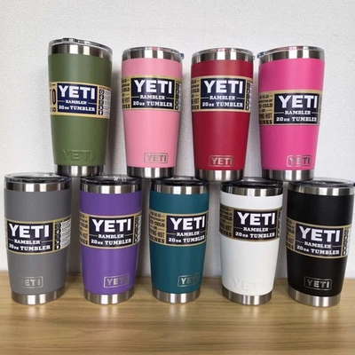 INSULATED TUMBLER Yeti 20oz Stainless Steel Tumbler MagSlider Lid Cup Mug Vacuum Rambler NEW.