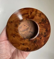 Burl Wood Candleholder MCM Minimalist Modern solid Burl Wood