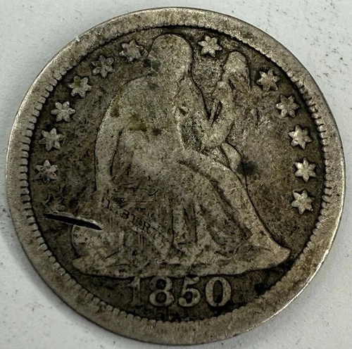 1850 Seated Liberty Dime Exact Coin Imaged #SL306