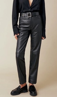 Reformation Veda Cynthia Women's Leather Ankle Straight Pant, Mid-Rise, Luxe