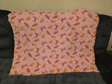 Vintage Elmo Baby Zoe Thin Baby Blanket 42"x34" Sesame Street Pink Throw