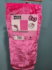 HELLO KITTY EMBOSSED MILKY MINK THROW NWT HOT PINK APPLE 40IN X 50IN SANRIO BOW