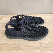 Keen Sandals Men 11.5 Uneek 1014097 Adjustable Slip-On Black Bungee