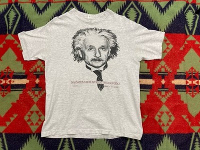 Vtg 90s Andazia Albert Einstein T Shirt Portrait Imagination Important Knowledge