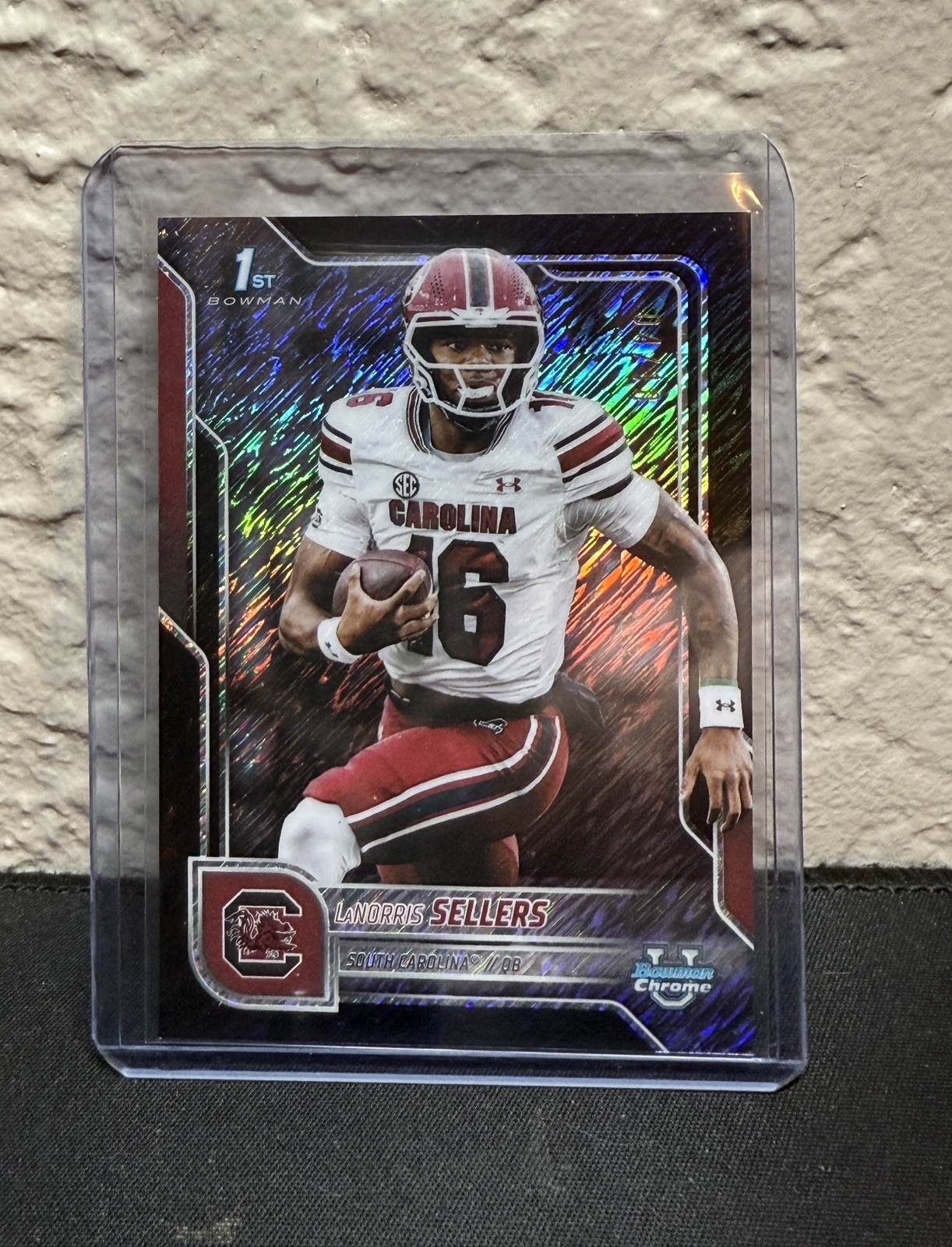 2025 Bowman Chrome U LaNorris Sellers 1st Bowman Black Shimmer /10