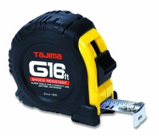 Tajima G-16BW 16' Standard Scale Tape Measure with 1" Steel Blade