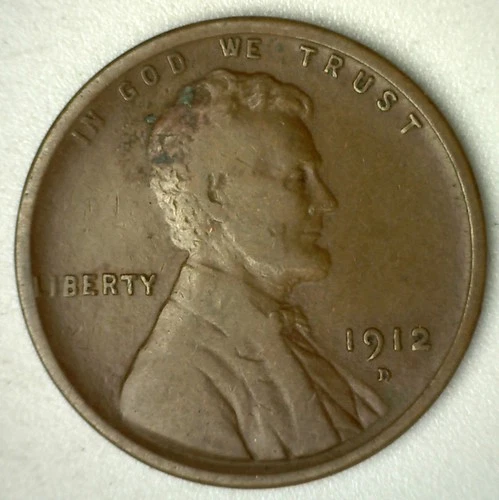 1912 D Lincoln Wheat Cent 1c US Type Coin Denver Mint FINE Circulated